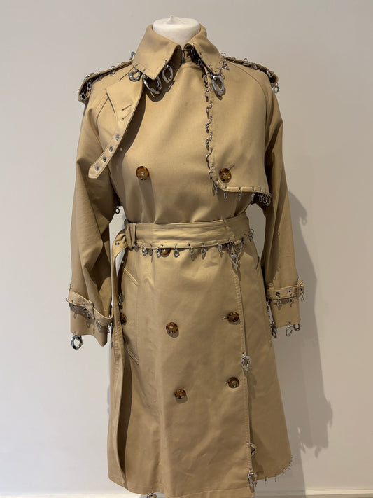 Burberry FW 2022 Chain Link Piercing Cotton Gabardine Trench Coat