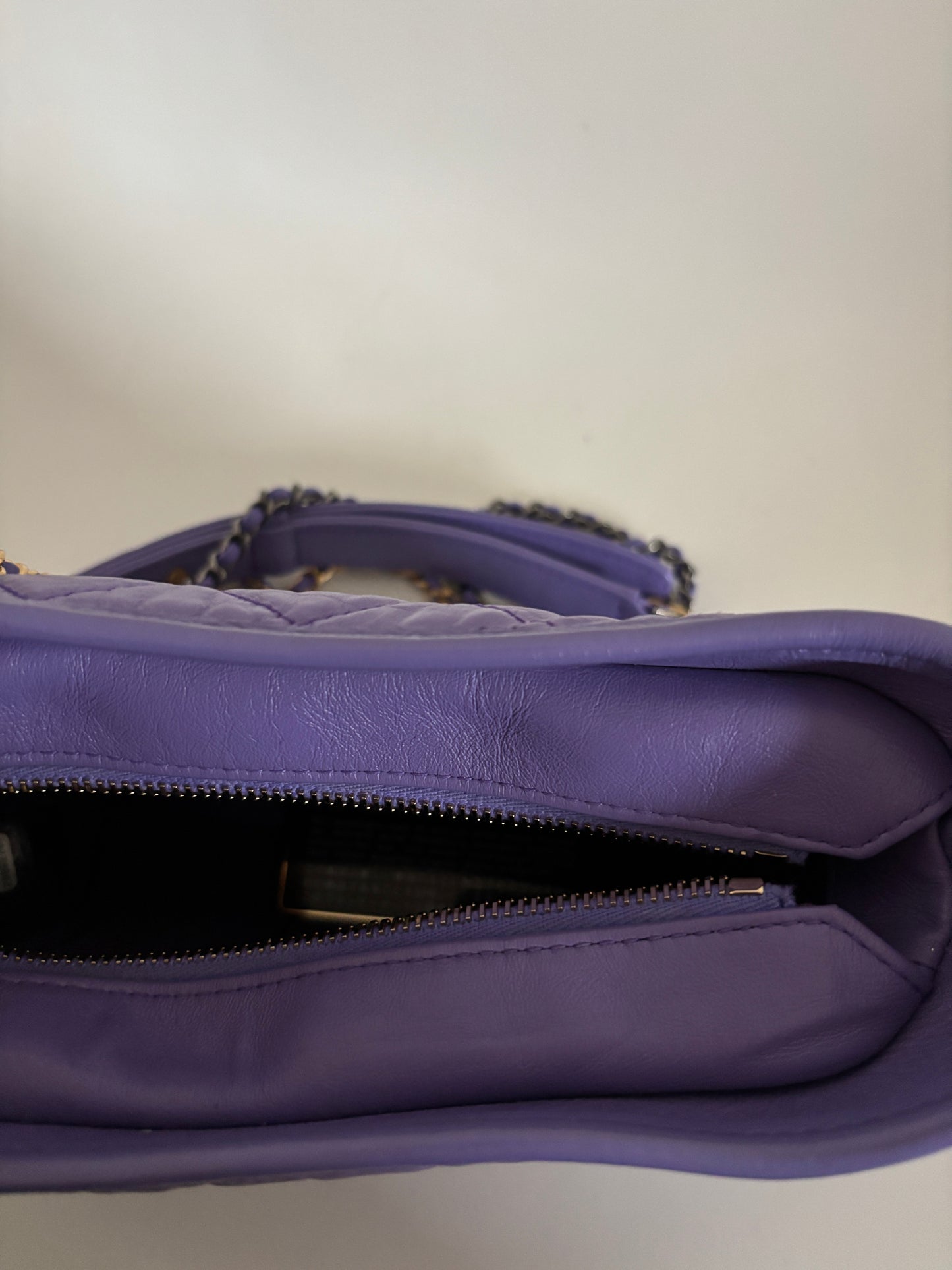 Chanel Purple Small Gabrielle Quilted Leather Hobo Bag