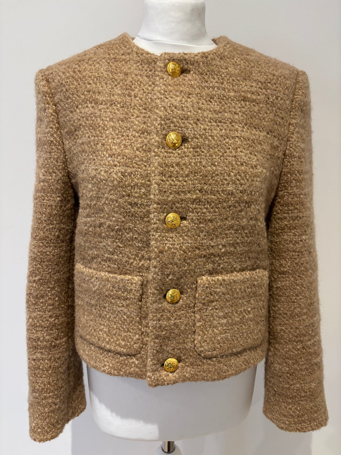 Celine Gold Button Tweed Smart Jacket