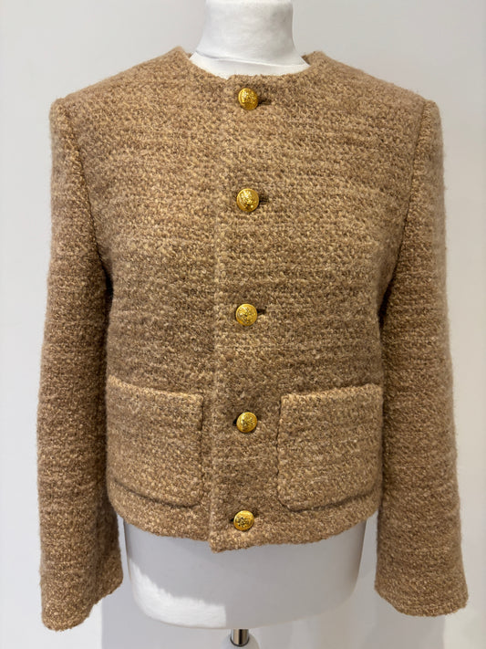 Celine Gold Button Tweed Smart Jacket