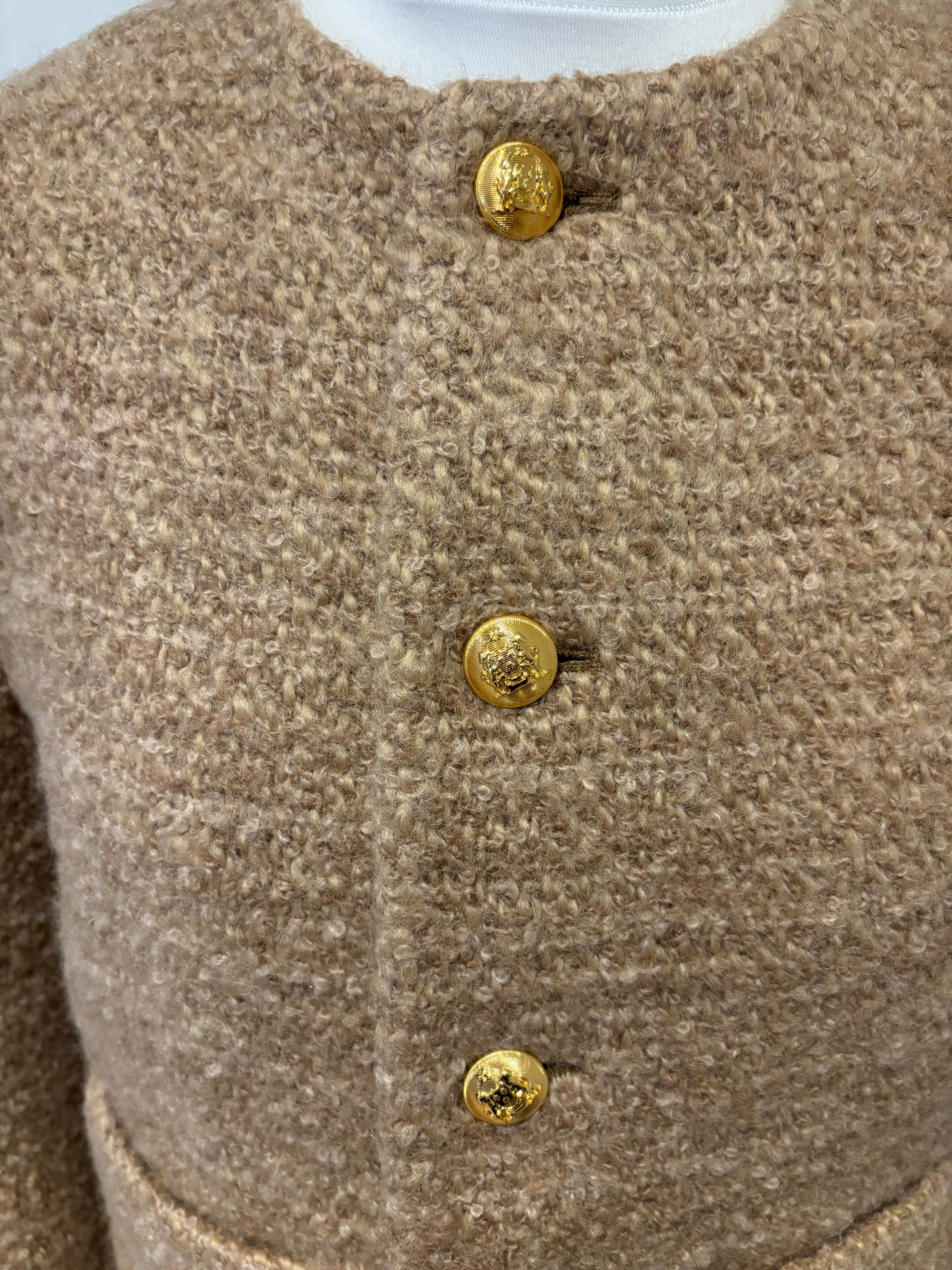 Celine Gold Button Tweed Smart Jacket