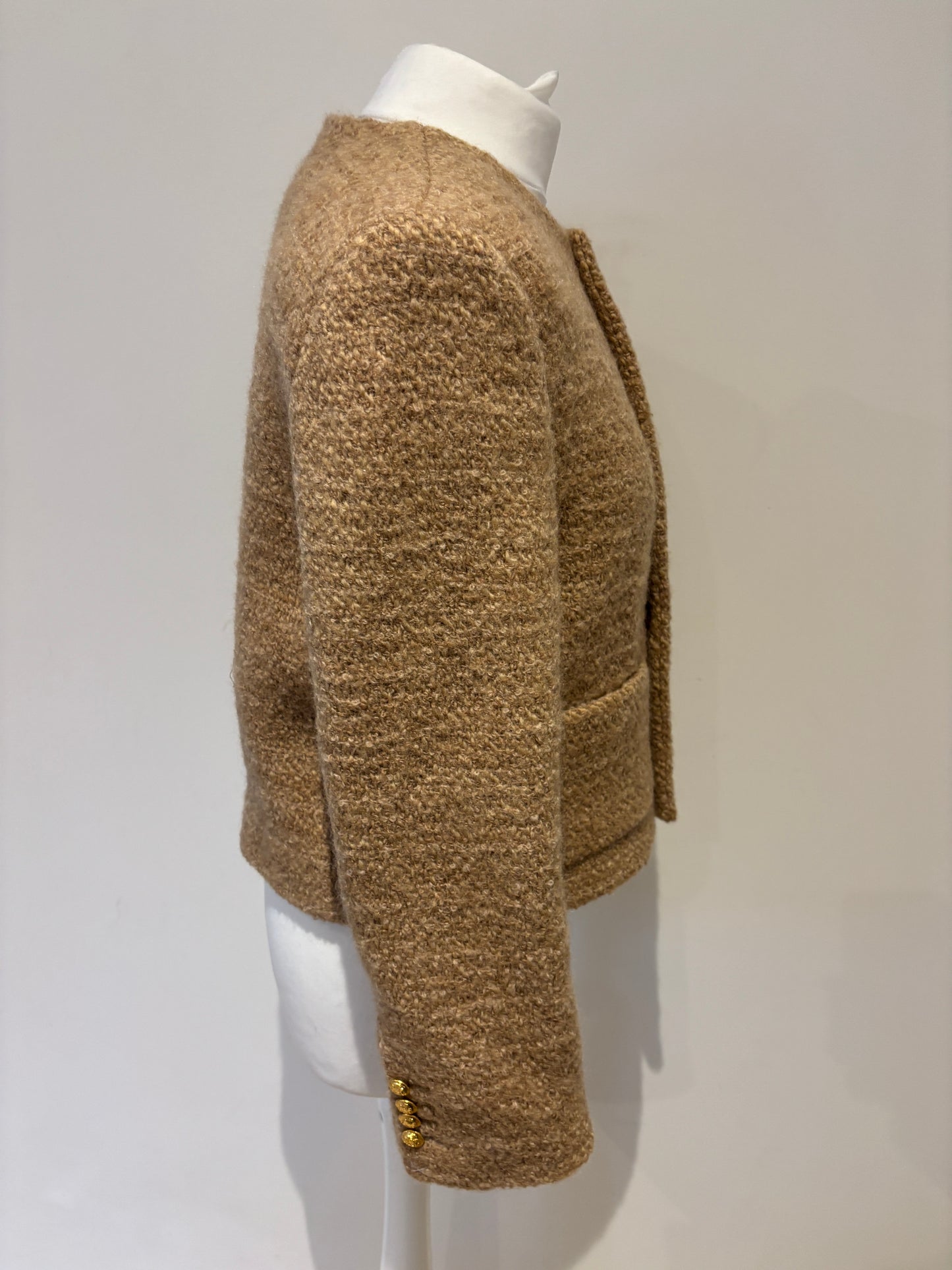 Celine Gold Button Tweed Smart Jacket