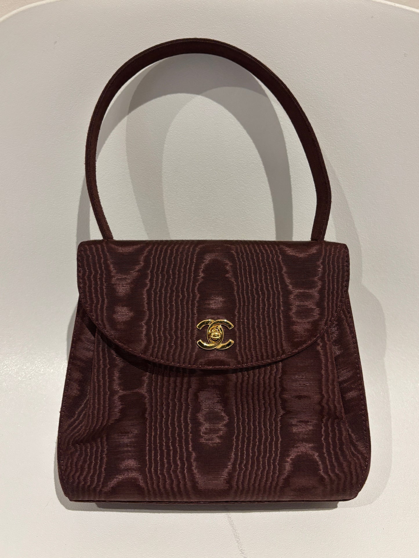 Chanel Vintage 1990's silk moire top handle bag