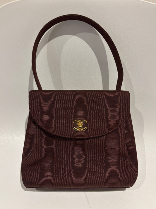 Chanel Vintage 1990's silk moire top handle bag