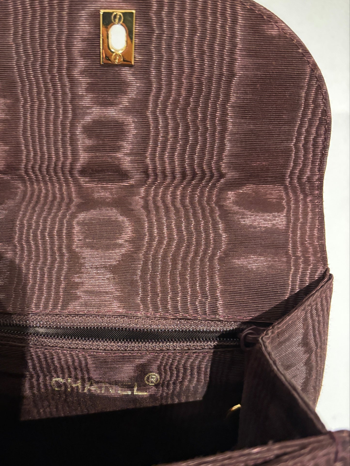 Chanel Vintage 1990's silk moire top handle bag