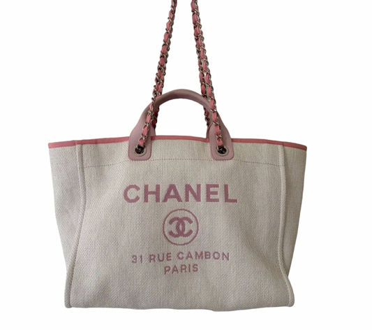 Chanel 2016 Deauville Medium canvas tote